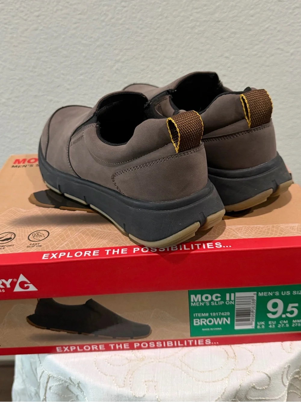 Gerry Men's Moc II Slip On Shoes Size 9.5 Brown Loafers Comfort Walking NWB
